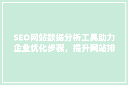SEO网站数据分析工具助力企业优化步骤，提升网站排名