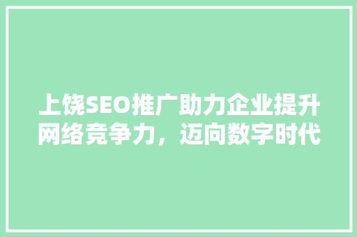 上饶SEO推广助力企业提升网络竞争力，迈向数字时代新高峰