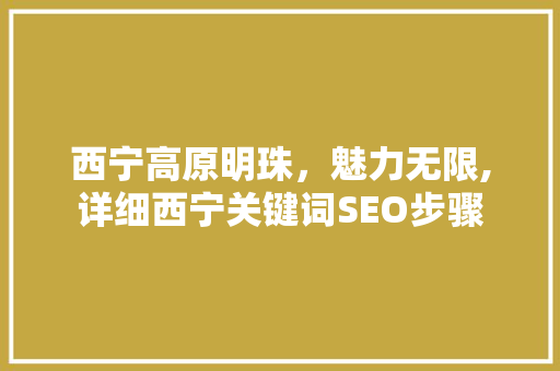西宁高原明珠，魅力无限,详细西宁关键词SEO步骤
