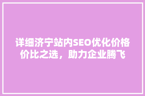 详细济宁站内SEO优化价格价比之选，助力企业腾飞