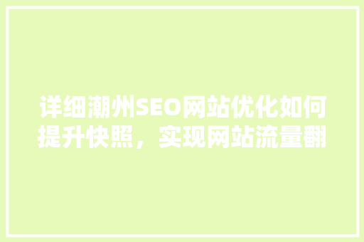 详细潮州SEO网站优化如何提升快照，实现网站流量翻倍