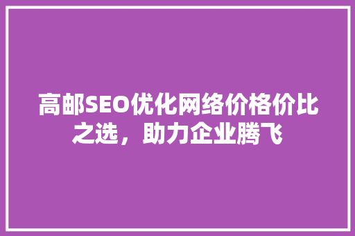高邮SEO优化网络价格价比之选，助力企业腾飞