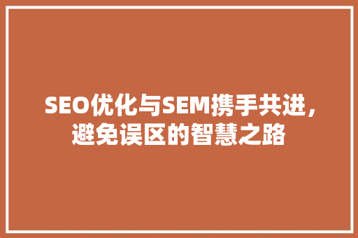 SEO优化与SEM携手共进，避免误区的智慧之路