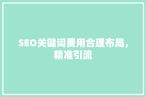 SEO关键词费用合理布局，精准引流