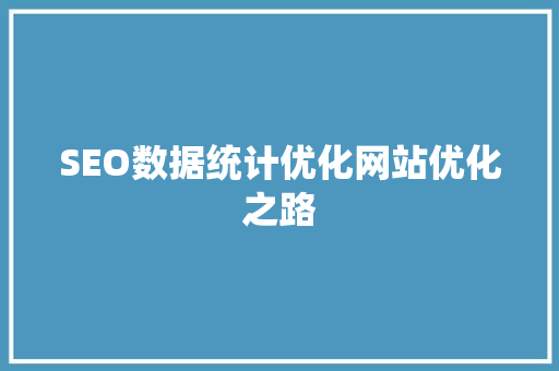 SEO数据统计优化网站优化之路