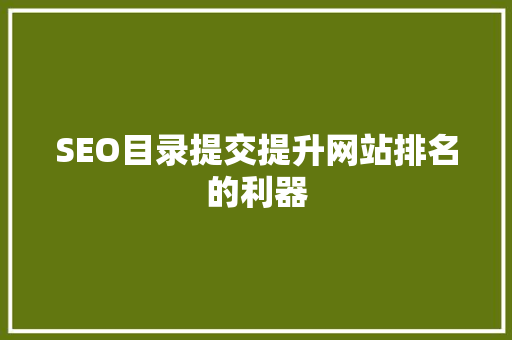 SEO目录提交提升网站排名的利器