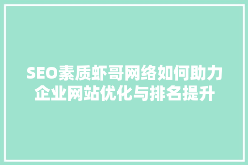 SEO素质虾哥网络如何助力企业网站优化与排名提升