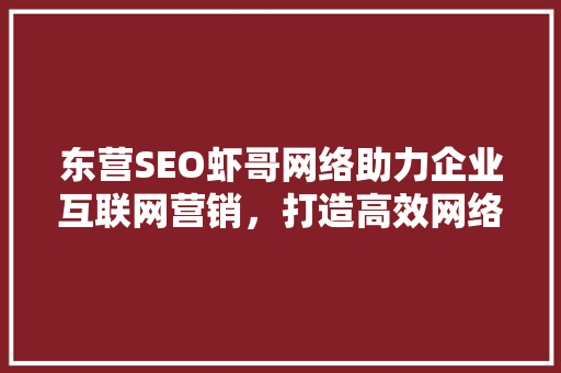 东营SEO虾哥网络助力企业互联网营销，打造高效网络品牌形象