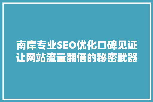 南岸专业SEO优化口碑见证让网站流量翻倍的秘密武器