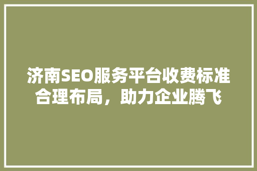 济南SEO服务平台收费标准合理布局，助力企业腾飞