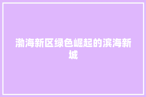 渤海新区绿色崛起的滨海新城