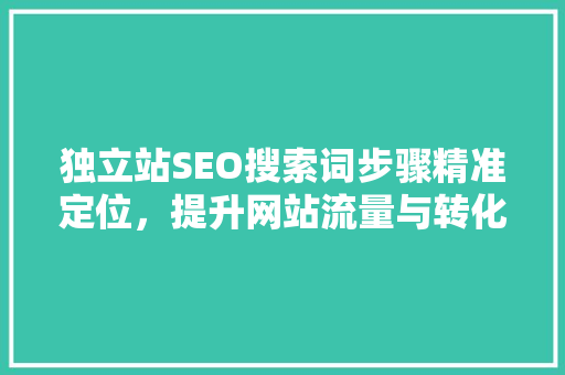 独立站SEO搜索词步骤精准定位，提升网站流量与转化率