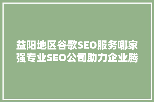 益阳地区谷歌SEO服务哪家强专业SEO公司助力企业腾飞之路