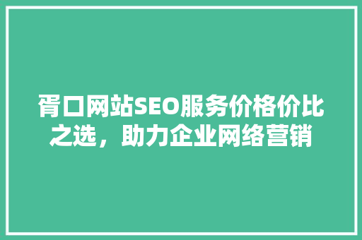 胥口网站SEO服务价格价比之选，助力企业网络营销