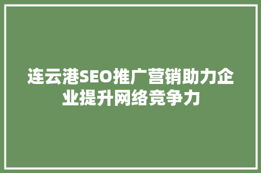 连云港SEO推广营销助力企业提升网络竞争力