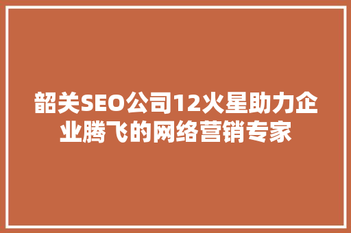 韶关SEO公司12火星助力企业腾飞的网络营销专家