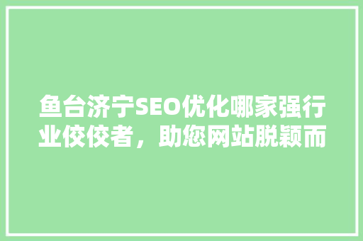 鱼台济宁SEO优化哪家强行业佼佼者，助您网站脱颖而出