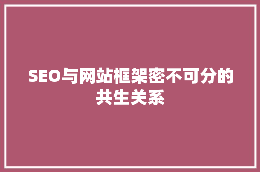 SEO与网站框架密不可分的共生关系