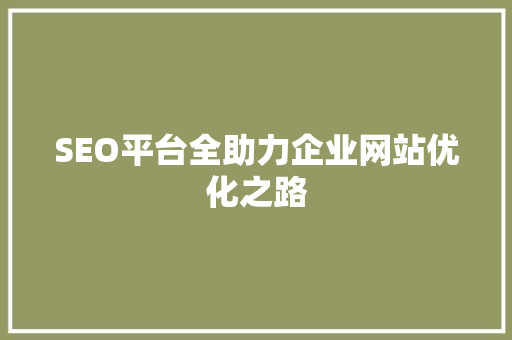 SEO平台全助力企业网站优化之路