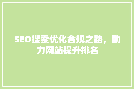 SEO搜索优化合规之路，助力网站提升排名
