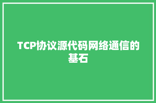 TCP协议源代码网络通信的基石