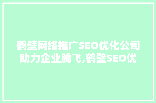 鹤壁网络推广SEO优化公司助力企业腾飞,鹤壁SEO优化之路
