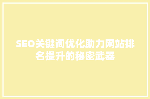 SEO关键词优化助力网站排名提升的秘密武器
