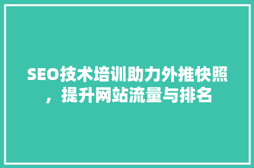 SEO技术培训助力外推快照，提升网站流量与排名