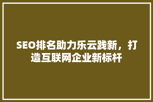 SEO排名助力乐云践新，打造互联网企业新标杆