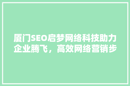 厦门SEO启梦网络科技助力企业腾飞，高效网络营销步骤