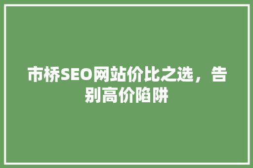 市桥SEO网站价比之选，告别高价陷阱