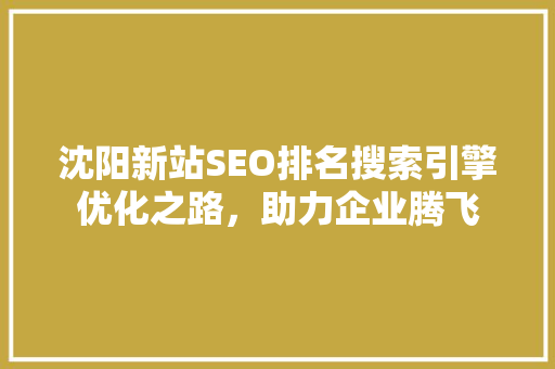 沈阳新站SEO排名搜索引擎优化之路，助力企业腾飞