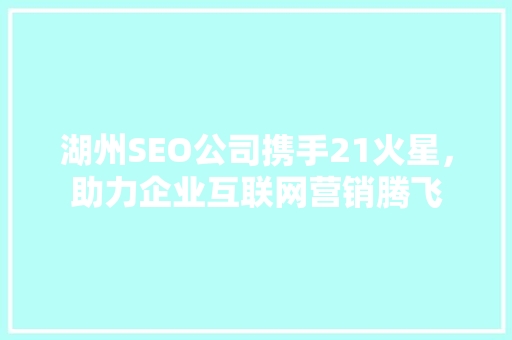 湖州SEO公司携手21火星，助力企业互联网营销腾飞