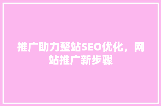 推广助力整站SEO优化，网站推广新步骤