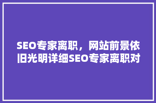 SEO专家离职，网站前景依旧光明详细SEO专家离职对网站的影响