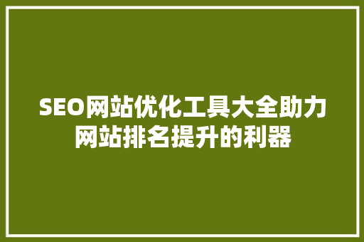 SEO网站优化工具大全助力网站排名提升的利器