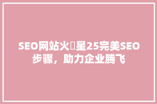 SEO网站火乛星25完美SEO步骤，助力企业腾飞