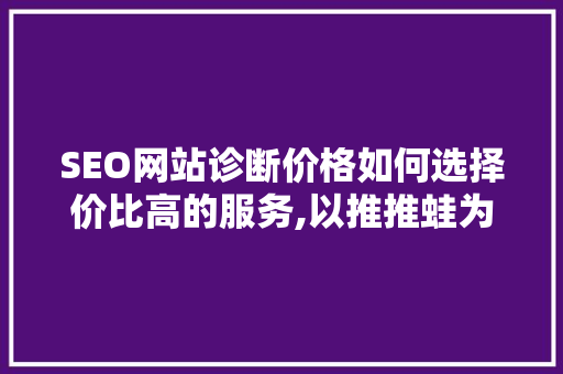 SEO网站诊断价格如何选择价比高的服务,以推推蛙为例