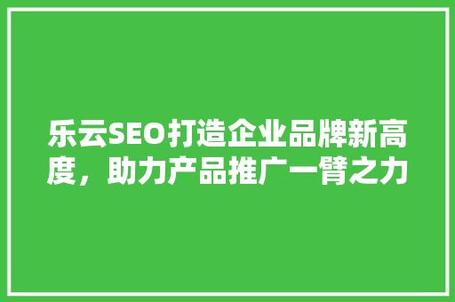 乐云SEO打造企业品牌新高度，助力产品推广一臂之力