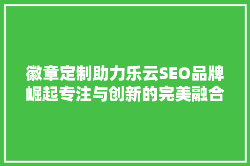 徽章定制助力乐云SEO品牌崛起专注与创新的完美融合