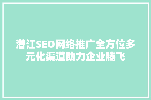 潜江SEO网络推广全方位多元化渠道助力企业腾飞