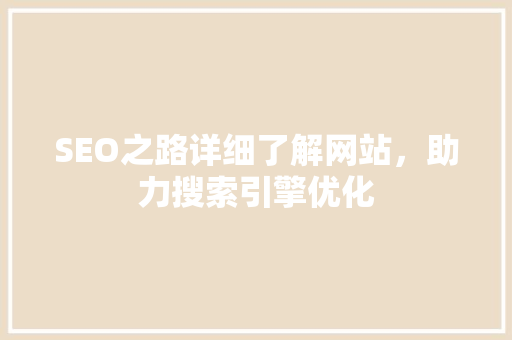 SEO之路详细了解网站，助力搜索引擎优化