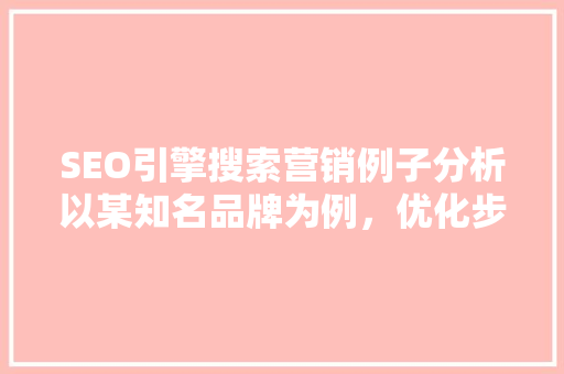 SEO引擎搜索营销例子分析以某知名品牌为例，优化步骤与成果
