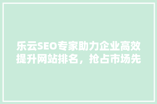 乐云SEO专家助力企业高效提升网站排名，抢占市场先机