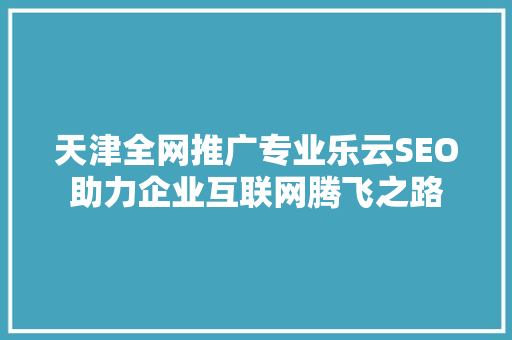 天津全网推广专业乐云SEO助力企业互联网腾飞之路