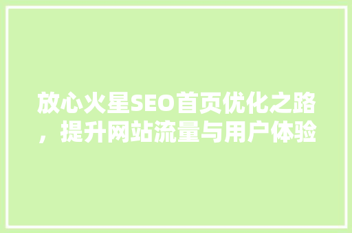 放心火星SEO首页优化之路，提升网站流量与用户体验