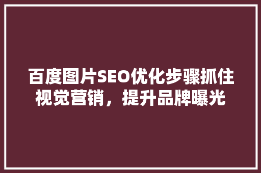 百度图片SEO优化步骤抓住视觉营销，提升品牌曝光