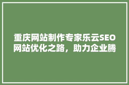 重庆网站制作专家乐云SEO网站优化之路，助力企业腾飞