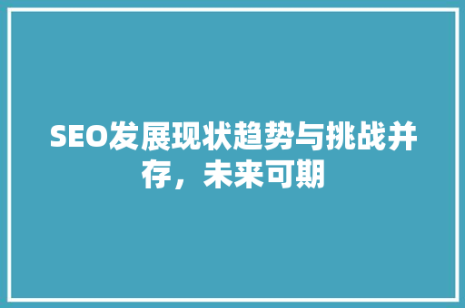 SEO发展现状趋势与挑战并存，未来可期