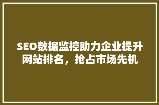 SEO数据监控助力企业提升网站排名，抢占市场先机
